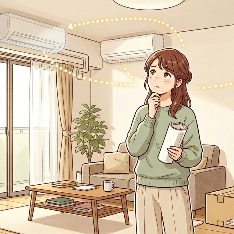 エアコンの理想的な取付位置は？壁の中心に設置するメリットと工事の注意点（日立 白くまくん RAS-AJ22L）エアコン設置配線電気工事｜川崎市川崎区